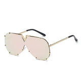 Oversized Sunglasses Men Women Mirror Driving Sunglass Eyewear  Luxury Brand Cool Metal Frame UV400 Sun Glasses