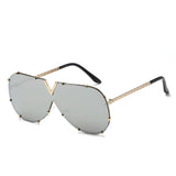 Oversized Sunglasses Men Women Mirror Driving Sunglass Eyewear  Luxury Brand Cool Metal Frame UV400 Sun Glasses