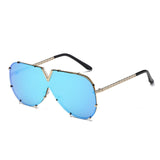 Oversized Sunglasses Men Women Mirror Driving Sunglass Eyewear  Luxury Brand Cool Metal Frame UV400 Sun Glasses