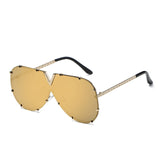 Oversized Sunglasses Men Women Mirror Driving Sunglass Eyewear  Luxury Brand Cool Metal Frame UV400 Sun Glasses