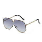 Oversized Sunglasses Men Women Mirror Driving Sunglass Eyewear  Luxury Brand Cool Metal Frame UV400 Sun Glasses