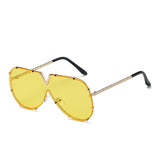 Oversized Sunglasses Men Women Mirror Driving Sunglass Eyewear  Luxury Brand Cool Metal Frame UV400 Sun Glasses