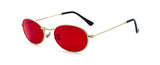 Kachawoo Oval Sunglasses For Men Small Metal Frame Black Red Pink Retro Sun Glasses Women New Year Gift