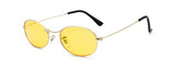 Kachawoo Oval Sunglasses For Men Small Metal Frame Black Red Pink Retro Sun Glasses Women New Year Gift