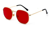 vintage gold sunglasses men square metal frame silver brown black small sun glasses female unisex summer style