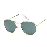 Sunglasses Men Classic Brand Flat Lens Clear Sun Glasses Male Female Retro Small Metal Frame Square Glass