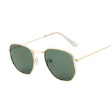 Sunglasses Men Classic Brand Flat Lens Clear Sun Glasses Male Female Retro Small Metal Frame Square Glass