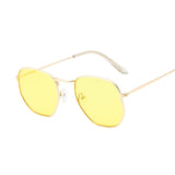 Sunglasses Men Classic Brand Flat Lens Clear Sun Glasses Male Female Retro Small Metal Frame Square Glass