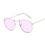 Sunglasses Men Classic Brand Flat Lens Clear Sun Glasses Male Female Retro Small Metal Frame Square Glass