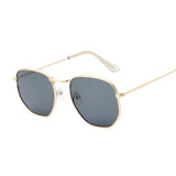 Sunglasses Men Classic Brand Flat Lens Clear Sun Glasses Male Female Retro Small Metal Frame Square Glass