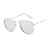 Sunglasses Men Classic Brand Flat Lens Clear Sun Glasses Male Female Retro Small Metal Frame Square Glass